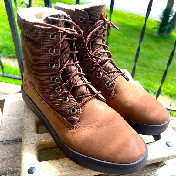 Timberland Mens Size 10 Davis Square Roll Top Mid Brown Chukka Boots #A2K9R
